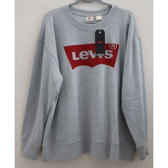 Levi's 869200003 Women's Plus Sz 2X Gray Heather Graphic Crewneck L/S Sweatshirt - Picture 1 of 9